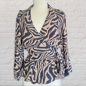{Ganni} zebra print wrap top